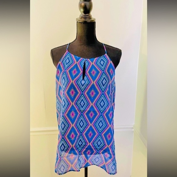 Old Navy Pattern Halter Tank Top Size M - Picture 1 of 5